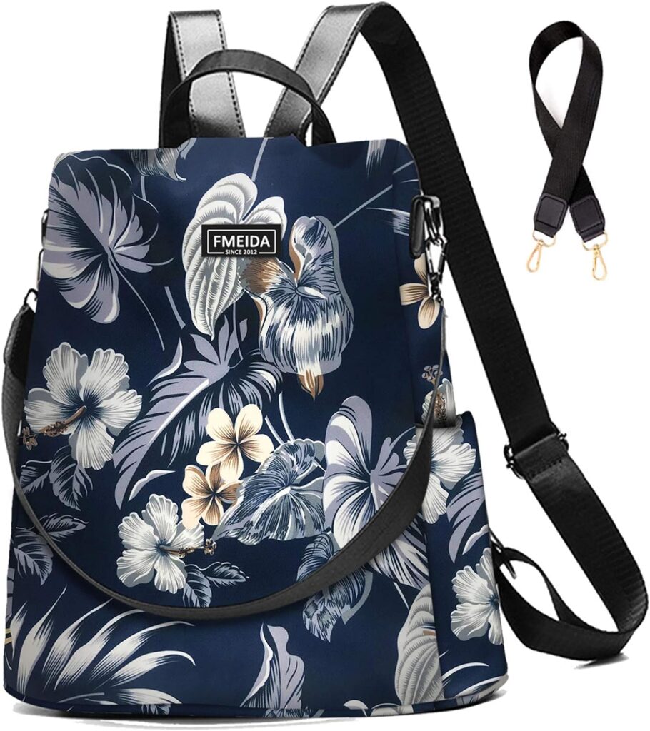 Anti-Theft Backpack for Women, Waterproof Nylon Daypack Shoulder Bag Ladies Rucksack Handbags Lightweight Travel Bag School Bags Fashion Casual Backpacks Purse for Girls