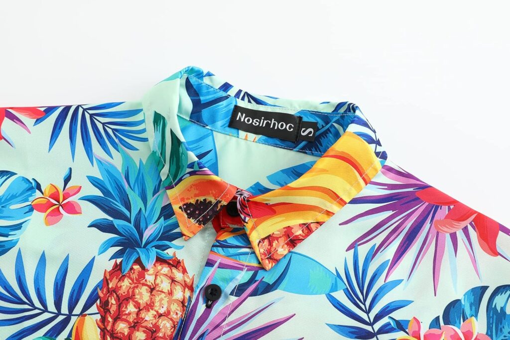 Nosirhoc Hawaiian Shirt for Men Summer Vacation Mens Casual Button-Down Shirts Hawaiian Shirts Sets